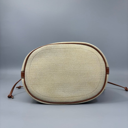 Celine Triomphe Bucket Canvas Beige Brown