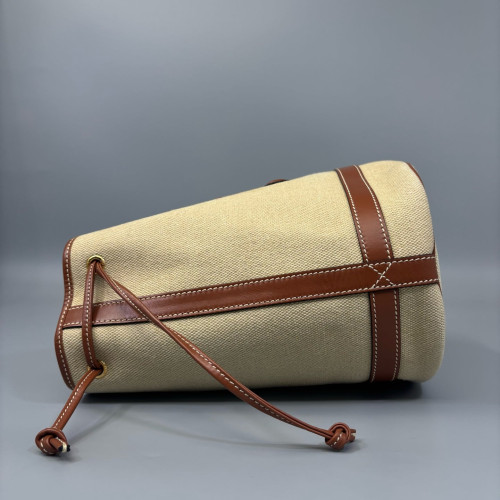 Celine Triomphe Bucket Canvas Beige Brown