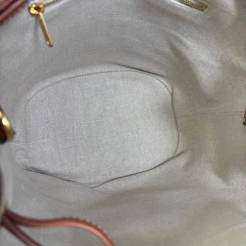 Celine Triomphe Bucket Canvas Beige Brown