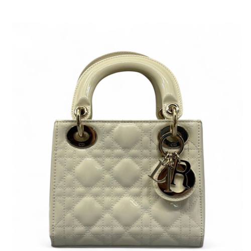Dior Mini Lady Dior Patent Calfskin Beige Dior Mini Lady Dior Patent Calfskin Beige