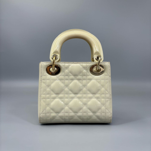 Dior Mini Lady Dior Patent Calfskin Beige Dior Mini Lady Dior Patent Calfskin Beige