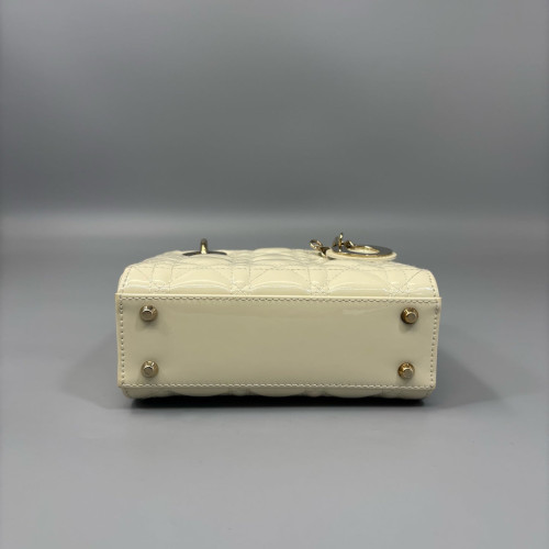 Dior Mini Lady Dior Patent Calfskin Beige Dior Mini Lady Dior Patent Calfskin Beige