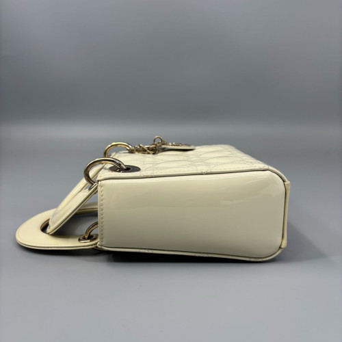 Dior Mini Lady Dior Patent Calfskin Beige Dior Mini Lady Dior Patent Calfskin Beige