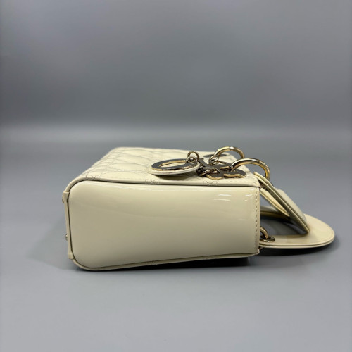 Dior Mini Lady Dior Patent Calfskin Beige Dior Mini Lady Dior Patent Calfskin Beige