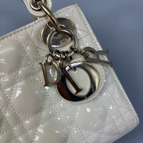 Dior Mini Lady Dior Patent Calfskin Beige Dior Mini Lady Dior Patent Calfskin Beige