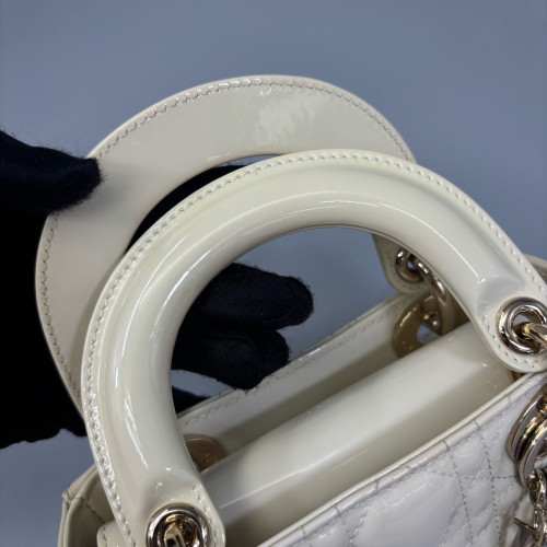 Dior Mini Lady Dior Patent Calfskin Beige Dior Mini Lady Dior Patent Calfskin Beige