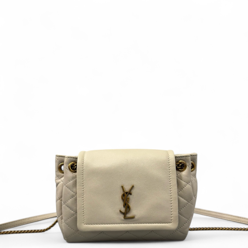 Yves Saint Laurent Mini Nolita Shoulder Bag Calfskin Beige