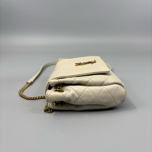 Yves Saint Laurent Mini Nolita Shoulder Bag Calfskin Beige