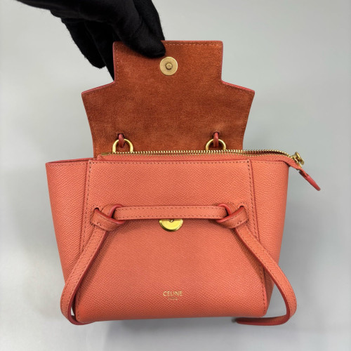 Celine Pico Belt Bag Grained Calfskin Brick Red