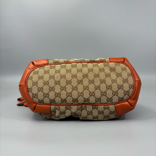 Gucci Tote Bag GG Supreme Monogram Beige Brown Orange