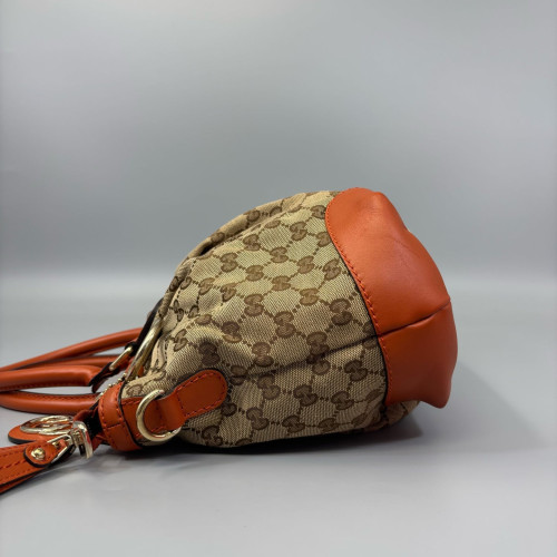 Gucci Tote Bag GG Supreme Monogram Beige Brown Orange