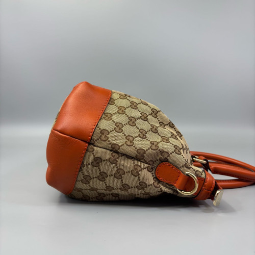 Gucci Tote Bag GG Supreme Monogram Beige Brown Orange
