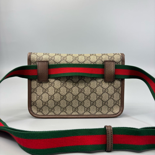 Gucci Web Neo Vintage Belt Bag GG Supreme Monogram Brown Beige