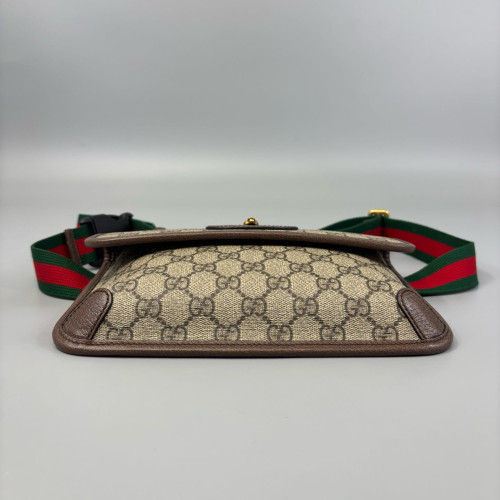 Gucci Web Neo Vintage Belt Bag GG Supreme Monogram Brown Beige