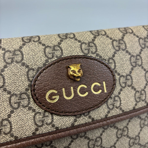 Gucci Web Neo Vintage Belt Bag GG Supreme Monogram Brown Beige