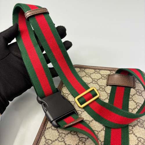 Gucci Web Neo Vintage Belt Bag GG Supreme Monogram Brown Beige