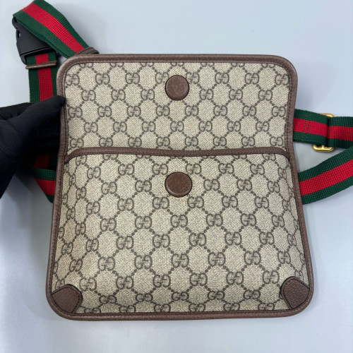 Gucci Web Neo Vintage Belt Bag GG Supreme Monogram Brown Beige