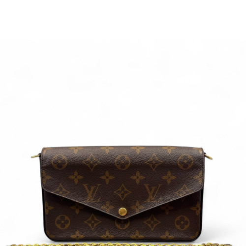Louis Vuitton Pochette Felicie Chain Wallet Monogram Brown