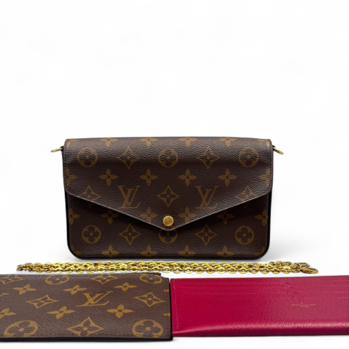 Louis Vuitton Pochette Felicie Chain Wallet Monogram Brown