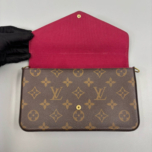 Louis Vuitton Pochette Felicie Chain Wallet Monogram Brown