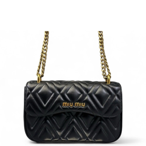 Miu Miu Flap Bag Soft Calfskin Black