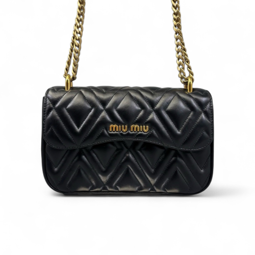 Miu Miu Flap Bag Soft Calfskin Black