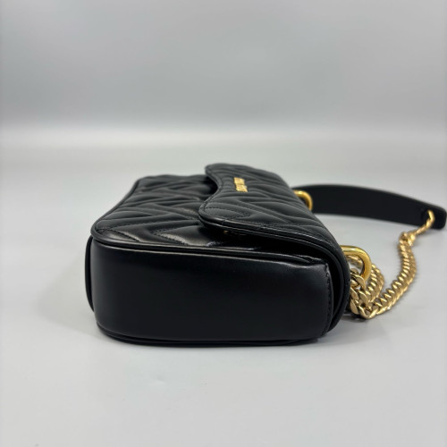 Miu Miu Flap Bag Soft Calfskin Black