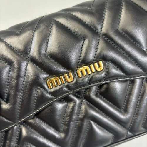 Miu Miu Flap Bag Soft Calfskin Black