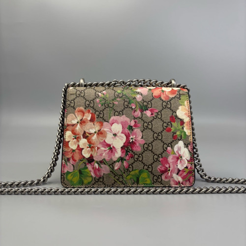 Gucci Mini Dionysus GG Supreme Monogram Blooms Brown Red Pink