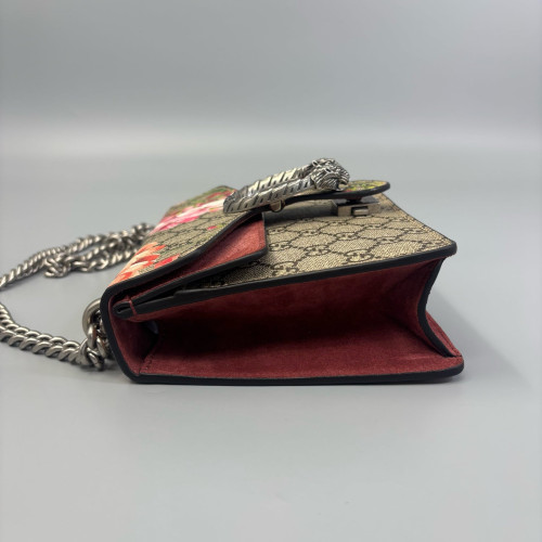 Gucci Mini Dionysus GG Supreme Monogram Blooms Brown Red Pink