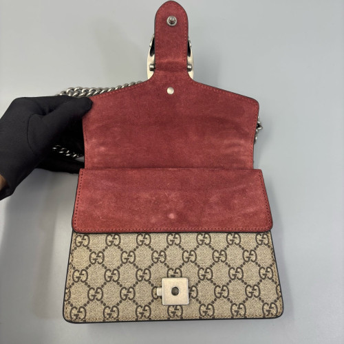 Gucci Mini Dionysus GG Supreme Monogram Blooms Brown Red Pink
