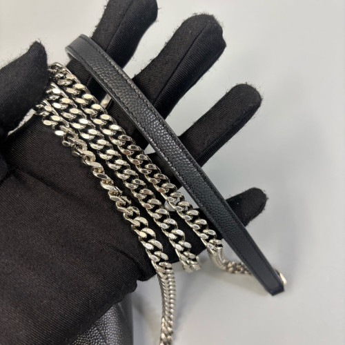 Yves Saint Laurent Small Envelope Chain Wallet Caviar Black