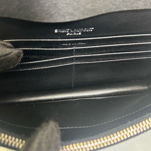 Yves Saint Laurent Small Envelope Chain Wallet Caviar Black
