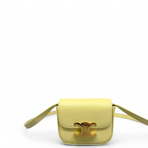 Celine Mini Claude Shoulder Bag Smooth Calfskin Yellow