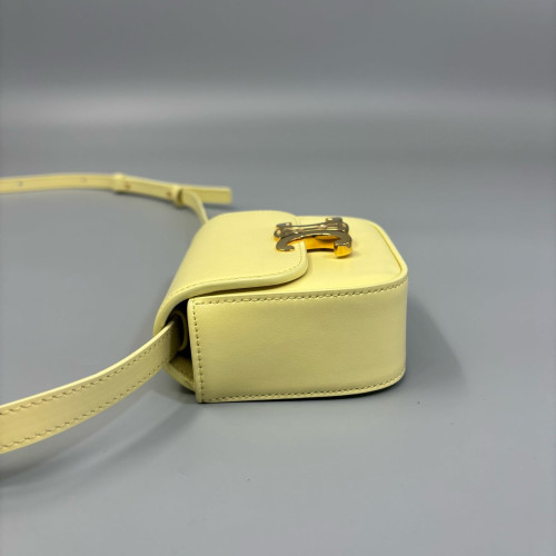 Celine Mini Claude Shoulder Bag Smooth Calfskin Yellow