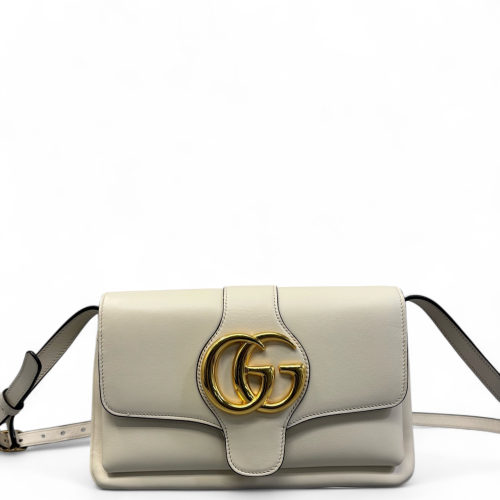 Gucci Small Arli Flap Shoulder Bag Calfskin White