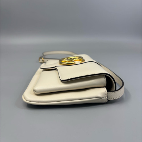 Gucci Small Arli Flap Shoulder Bag Calfskin White