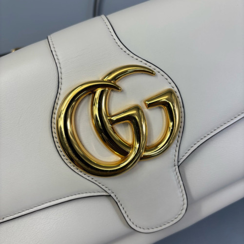 Gucci Small Arli Flap Shoulder Bag Calfskin White