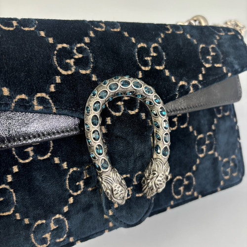 Gucci Crystal Small Dionysus Velvet Black