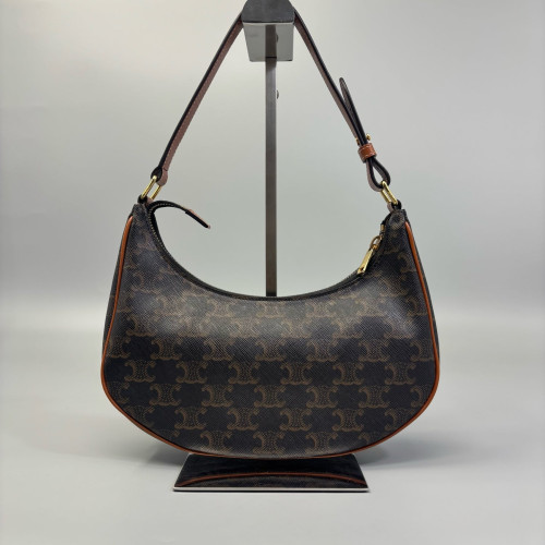 Celine Medium Ava Shoulder Bag Triomphe Brown Black