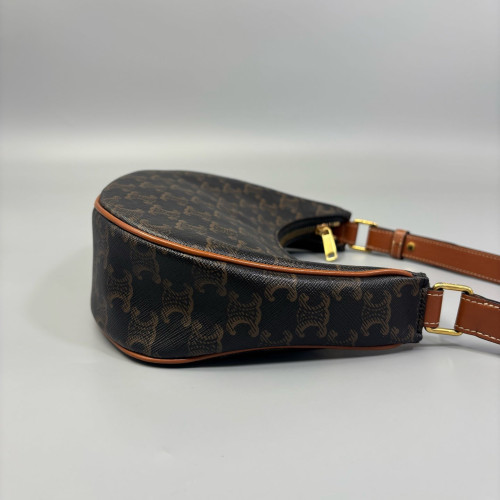 Celine Medium Ava Shoulder Bag Triomphe Brown Black