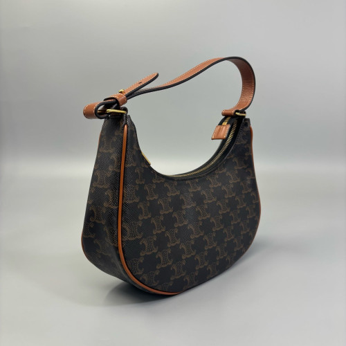 Celine Medium Ava Shoulder Bag Triomphe Brown Black