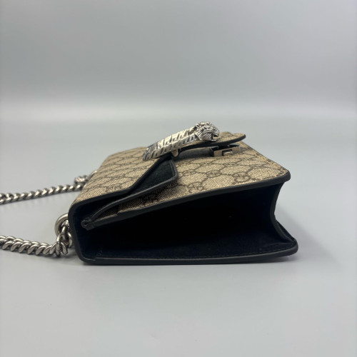 Gucci Mini Dionysus GG Supreme Monogram Suede Brown Black