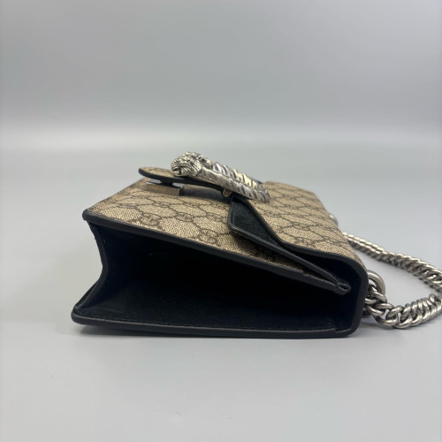 Gucci Mini Dionysus GG Supreme Monogram Suede Brown Black
