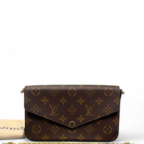 Louis Vuitton Pochette Felicie Chain Wallet Monogram Brown