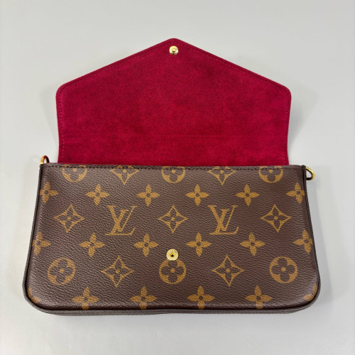 Louis Vuitton Pochette Felicie Chain Wallet Monogram Brown