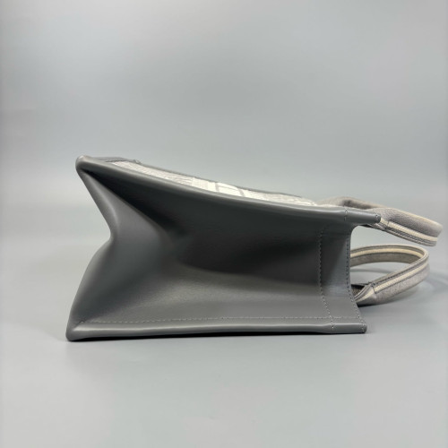 Dior New Small Book Tote Canvas Grey Beige