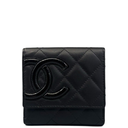 Chanel Quilted Cambon Flap Wallet Calfskin Black