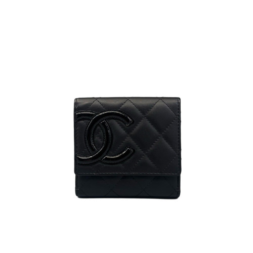 Chanel Quilted Cambon Flap Wallet Calfskin Black