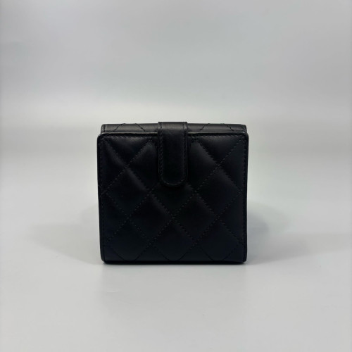 Chanel Quilted Cambon Flap Wallet Calfskin Black